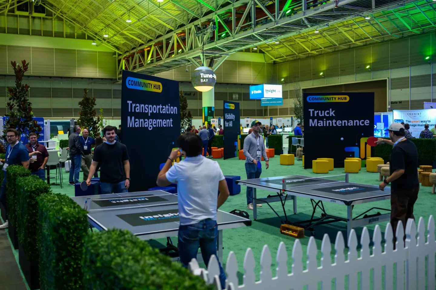 Ping-pong in the community hub at Trimble Insight, 2025