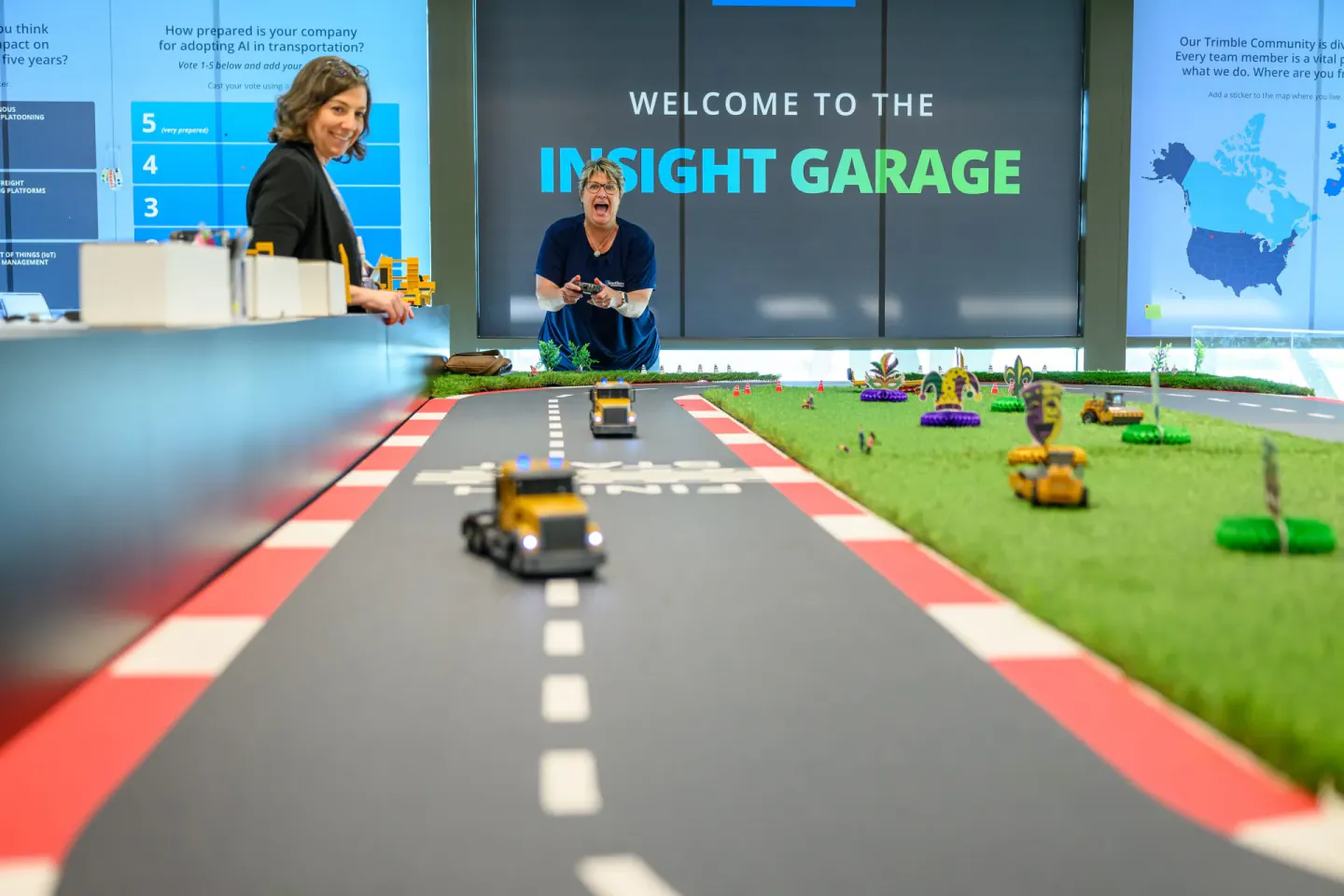Insight Garage remote-control track at Trimble Insight, New Orleans, 2025
