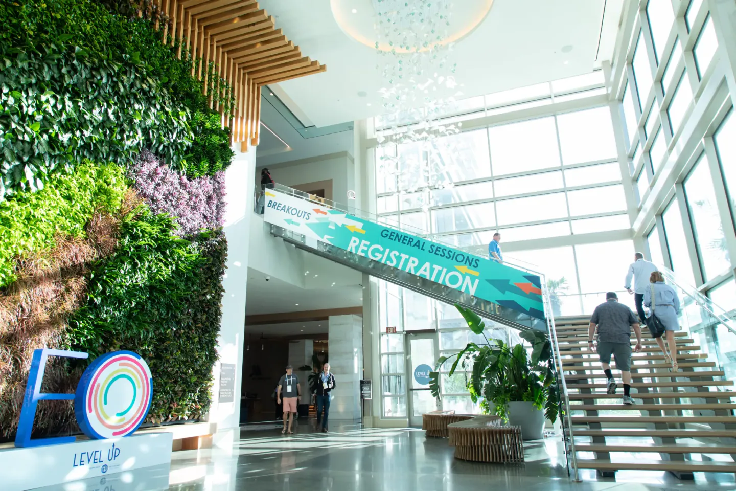 EO lobby branding and registration wayfinding, Virginia Beach, 2022