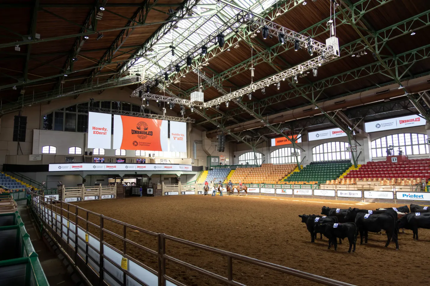 Unbridled branding inside the Fort Worth arena, 2024