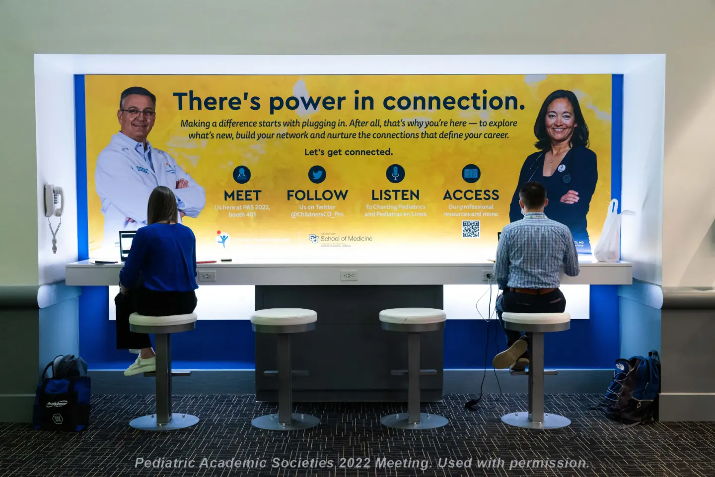 Power in connection charging lounge graphic at PAS 2022