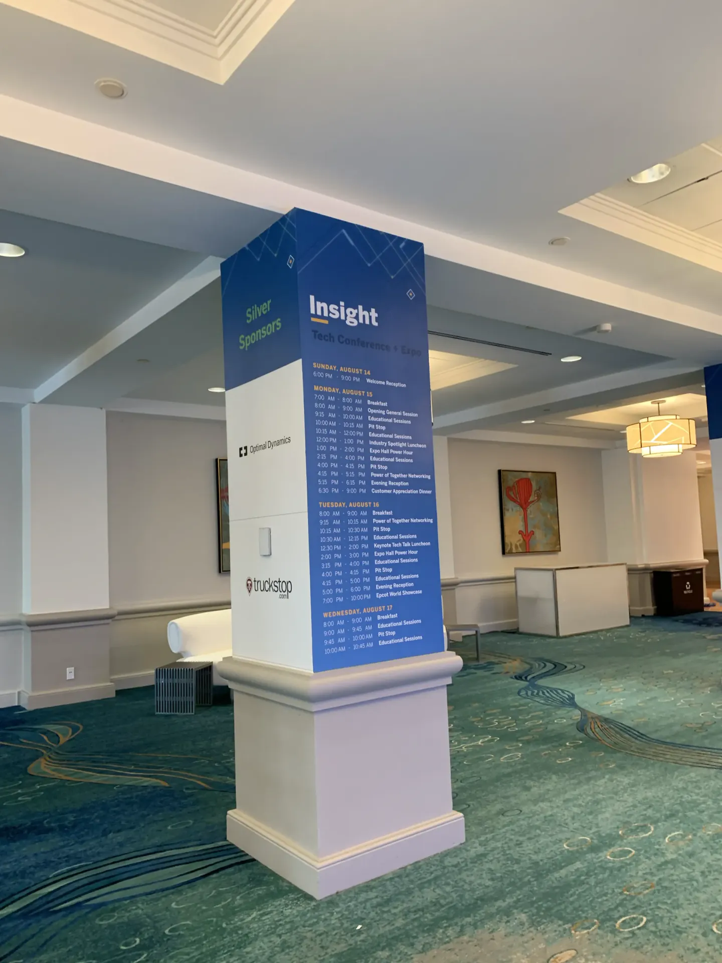 Four-sided Insight agenda and sponsor column, Orlando, 2022