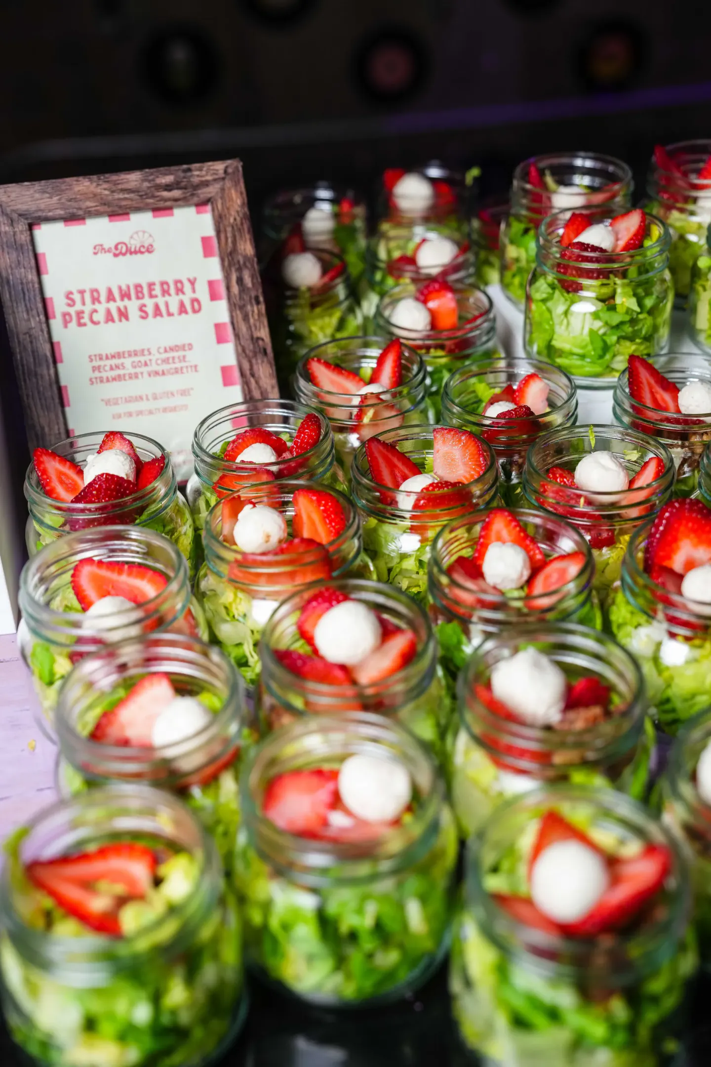 Strawberry pecan salads in jars at EO Alchemy, Scottsdale, 2025