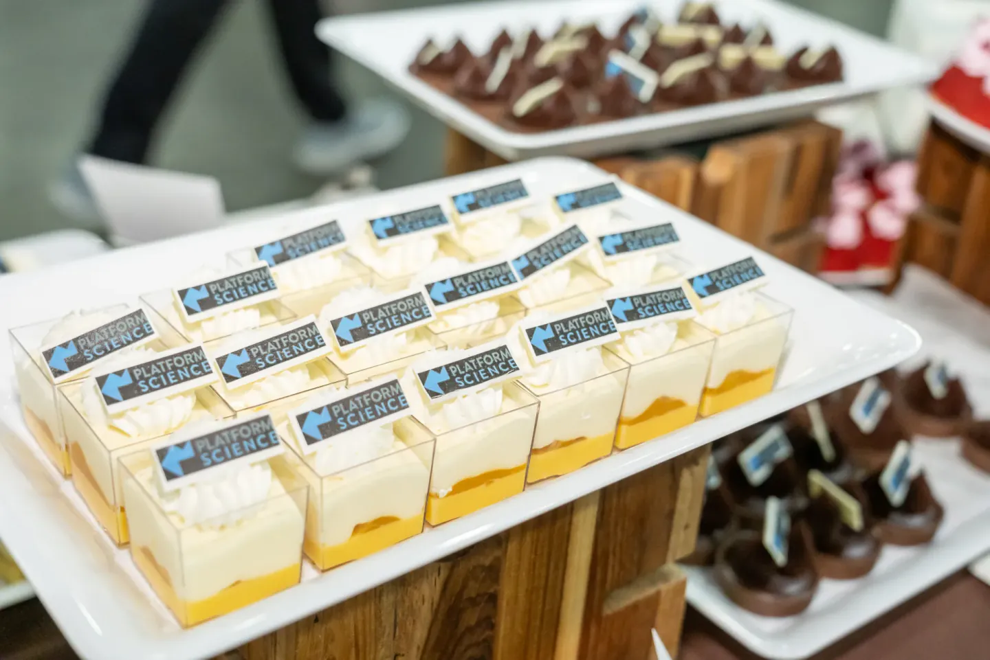 Sponsor-branded lemon parfaits at Trimble Insight, Las Vegas, 2023