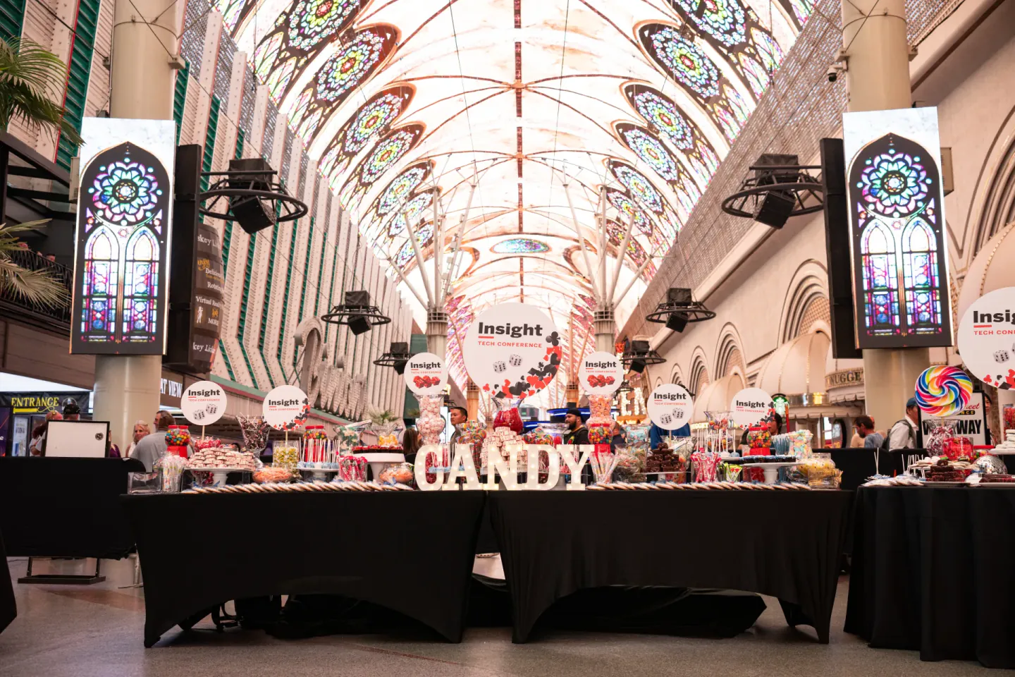 Candy station at a Trimble Insight evening event, Las Vegas, 2024