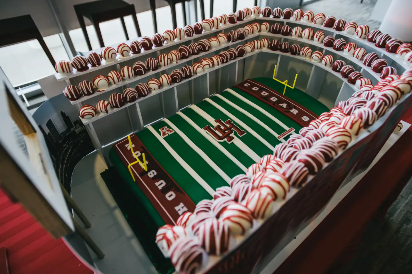 Football stadium cake built for the University of Houston, 2020