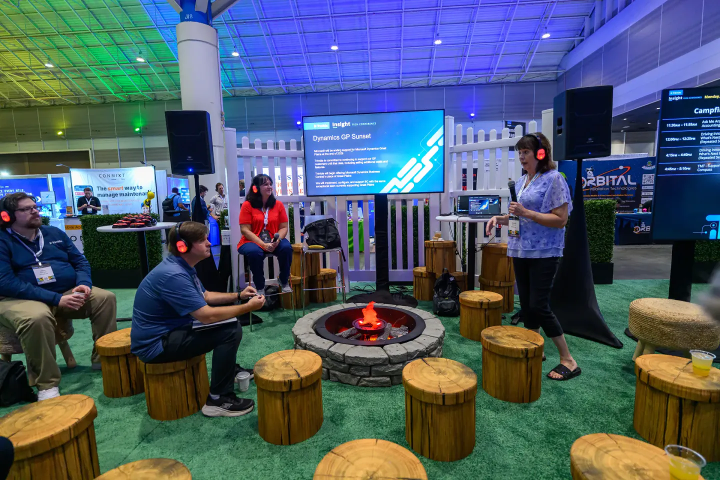 Campfire session on the exhibit floor at Trimble Insight, Las Vegas, 2024