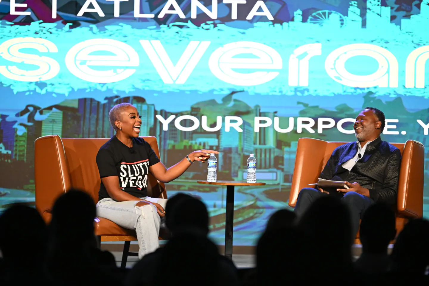 Fireside conversation on stage at EO NERVE, Atlanta, 2024