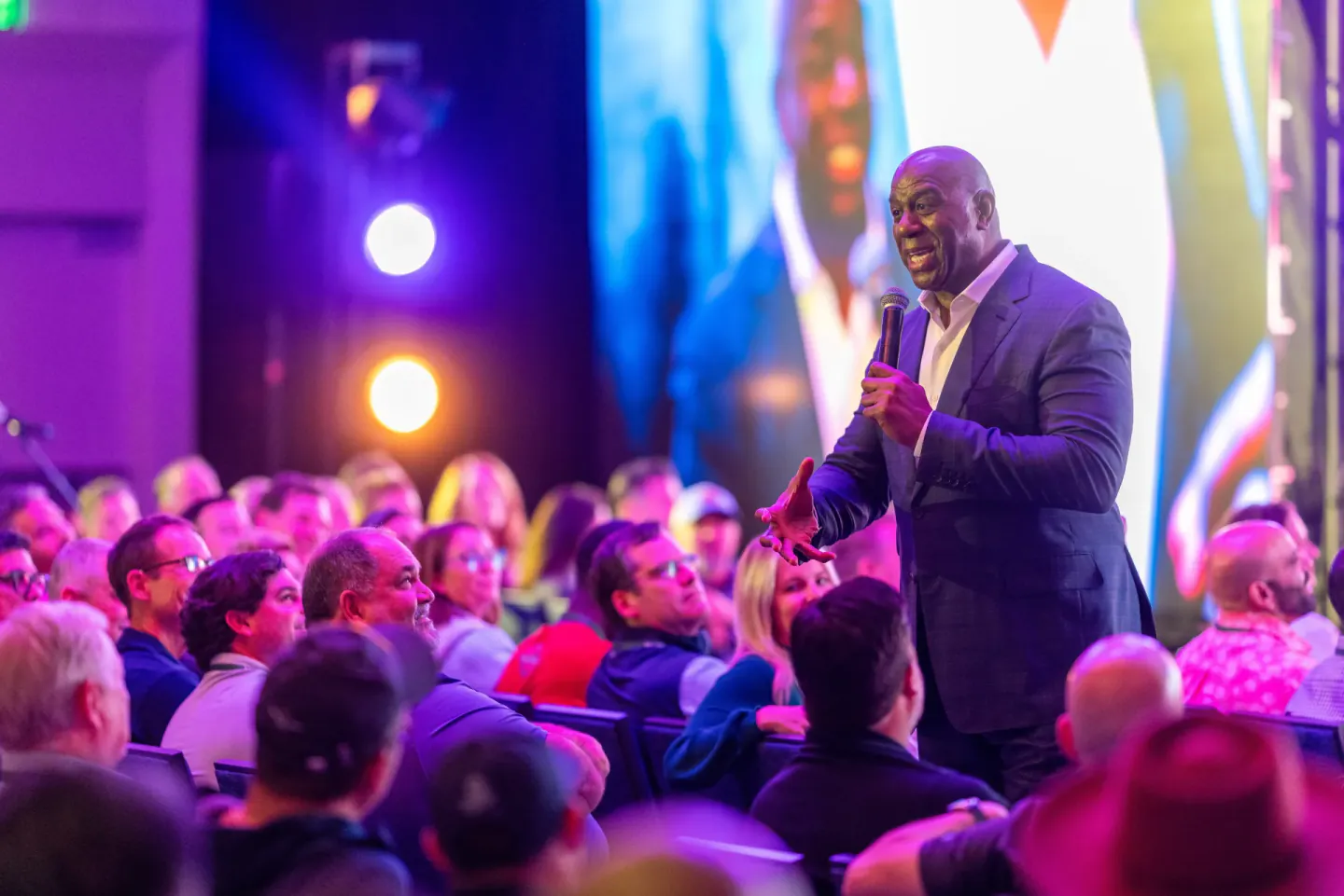 Speaker working the room at EO XCentric, Detroit, 2023