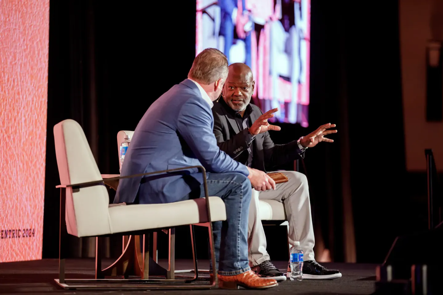 On-stage interview at EO XCentric, Fort Worth, 2024