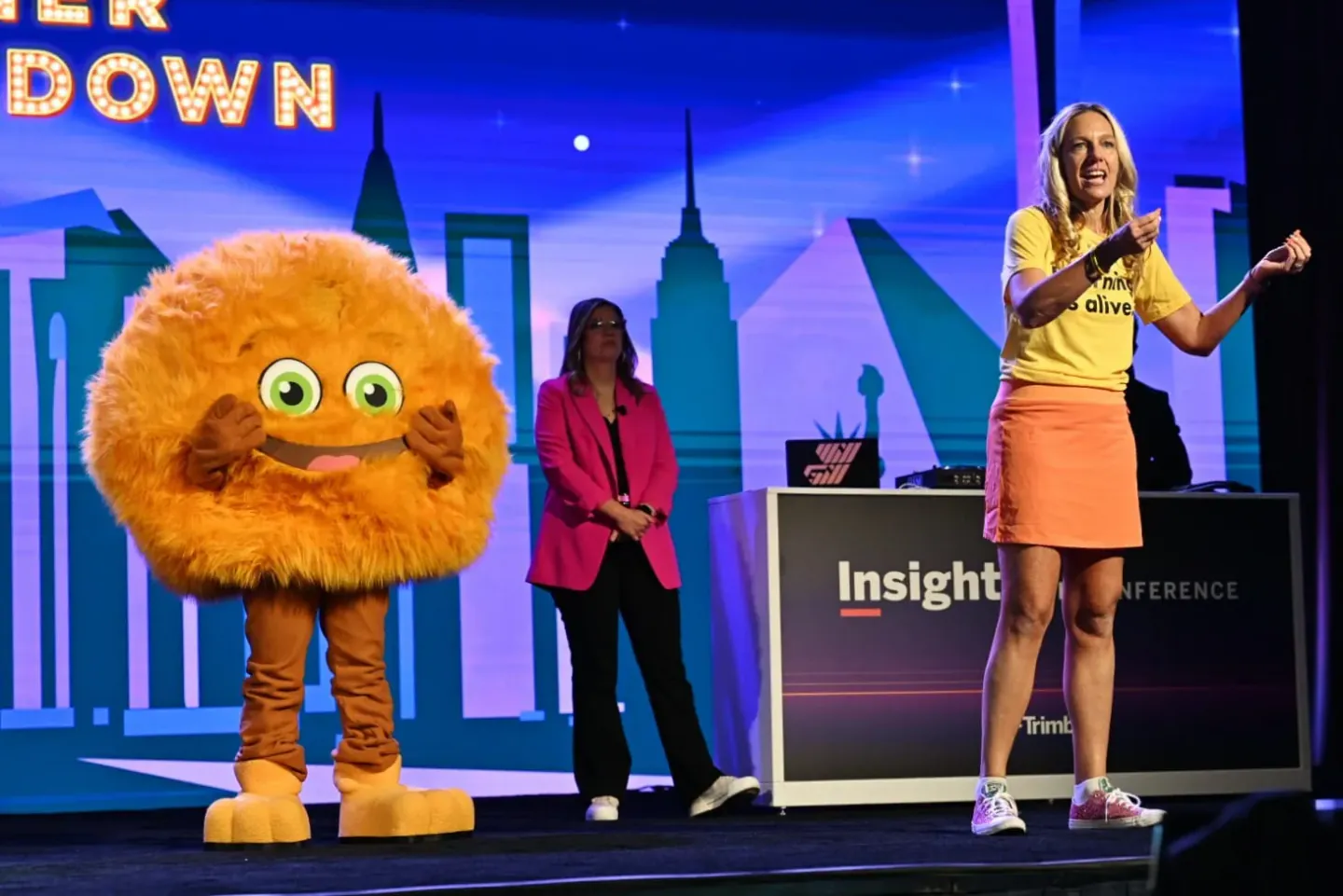 On-stage bit at Trimble Insight, Las Vegas, 2024