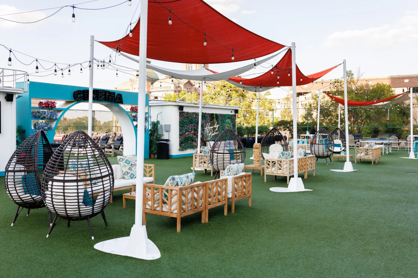 Rooftop lounge at EO XCentric, Fort Worth, 2024