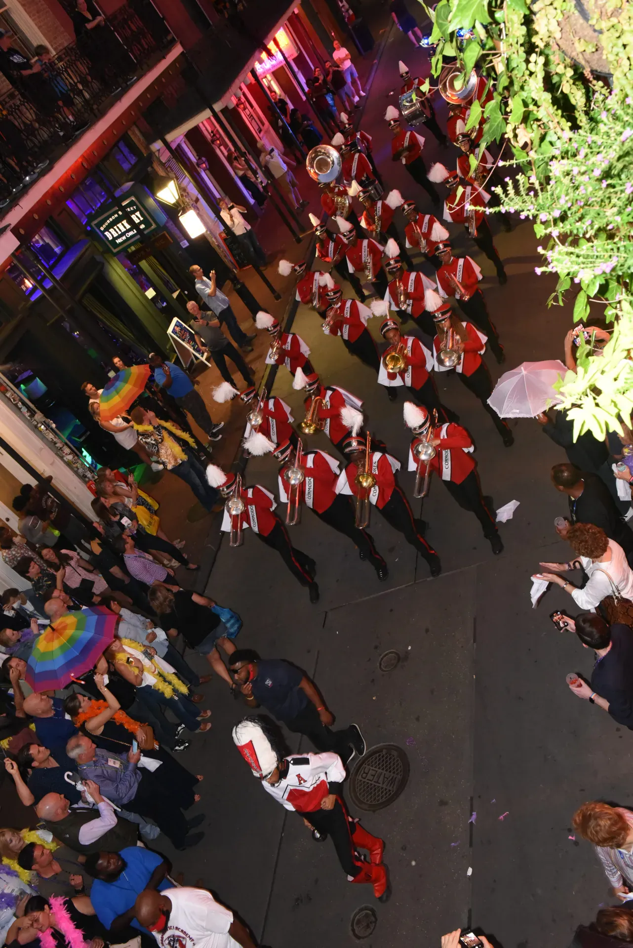 Second-line parade through the French Quarter