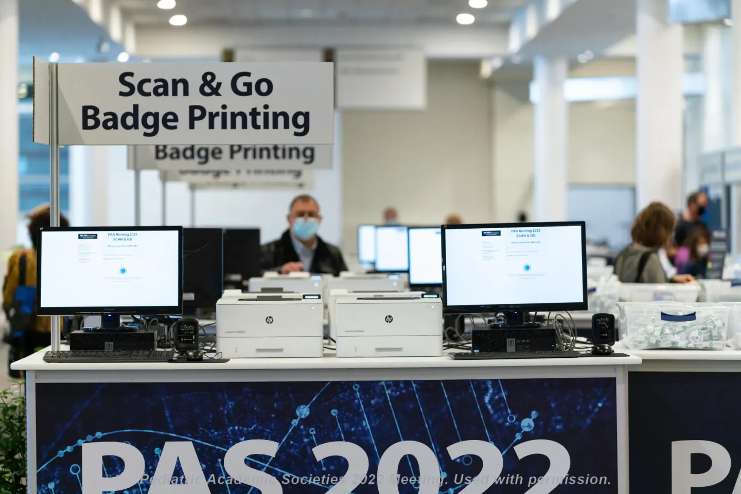 Scan and Go badge printing station at PAS 2022